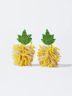 PARFOIS Pendientes Con Abalorios Amarillo Cheap