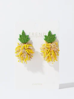 PARFOIS Pendientes Con Abalorios Amarillo Cheap