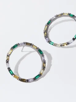 PARFOIS Pendientes Con Circonitas Multicor Flash Sale