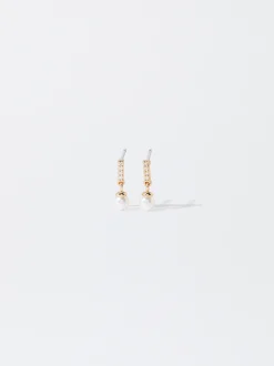 PARFOIS Pendientes Con Circonitas Dorado Flash Sale