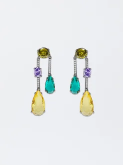 PARFOIS Pendientes Con Circonitas Multicor Online