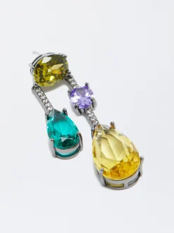 PARFOIS Pendientes Con Circonitas Multicor Online