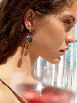 PARFOIS Pendientes Con Circonitas Multicor Online