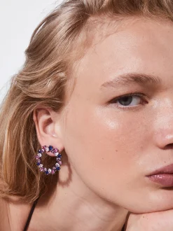 PARFOIS Pendientes Con Circonitas Multicor Sale