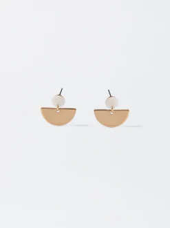 PARFOIS Pendientes Con Concha Dorado Cheap