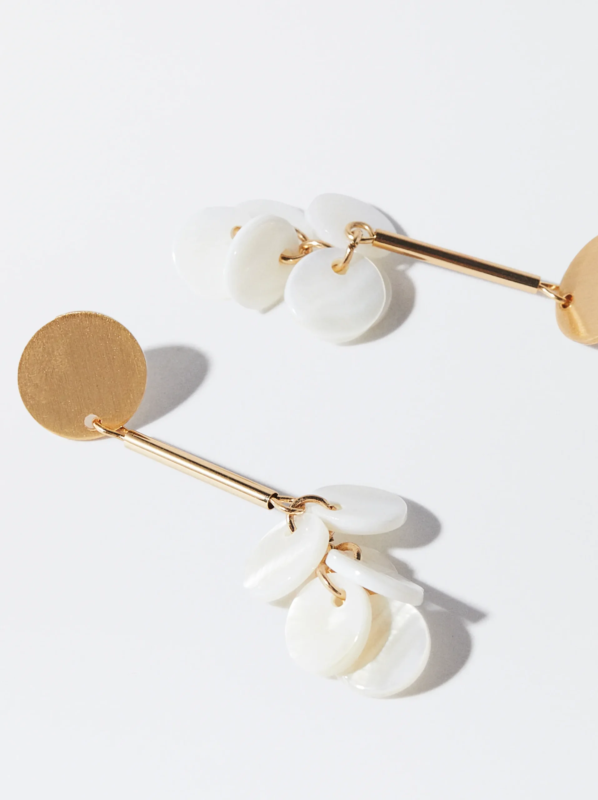 PARFOIS Pendientes Con Concha Dorado Fashion