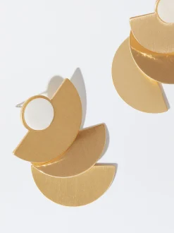 PARFOIS Pendientes Con Concha Dorado Discount
