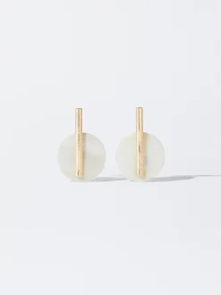 PARFOIS Pendientes Con Concha Dorado Fashion