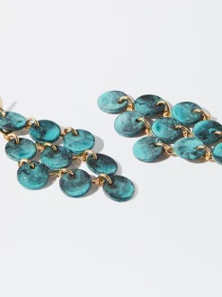 PARFOIS Pendientes Con Concha Azul Hot