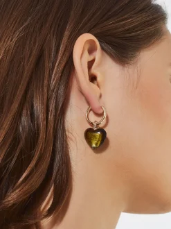 PARFOIS Pendientes Con Coraz&oacute;n Verde Online