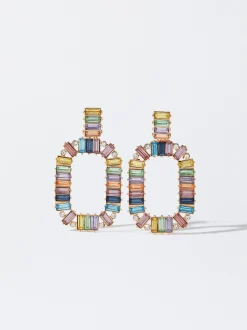 PARFOIS Pendientes Con Cristales Multicor Best Sale