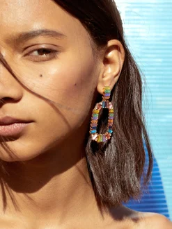 PARFOIS Pendientes Con Cristales Multicor Best Sale