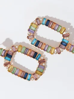 PARFOIS Pendientes Con Cristales Multicor Best Sale