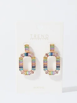 PARFOIS Pendientes Con Cristales Multicor Best Sale