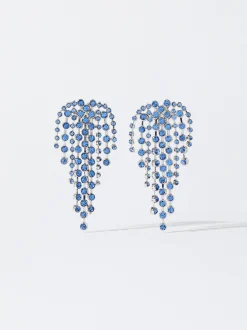 PARFOIS Pendientes Con Cristales Azul Hot