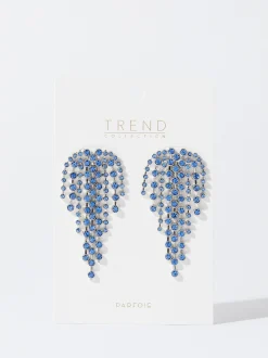 PARFOIS Pendientes Con Cristales Azul Hot