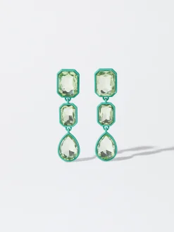 PARFOIS Pendientes Con Cristales Verde Online