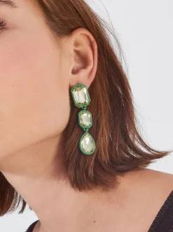 PARFOIS Pendientes Con Cristales Verde Online