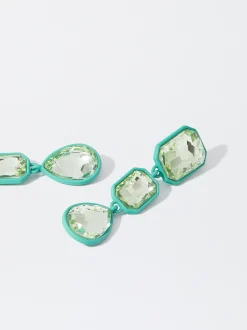 PARFOIS Pendientes Con Cristales Verde Online