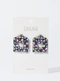 PARFOIS Pendientes Con Cristales Multicor Clearance