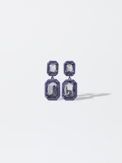 PARFOIS Pendientes Con Cristales Violeta New
