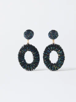 PARFOIS Pendientes Con Cristales Azul Flash Sale