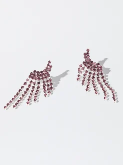 PARFOIS Pendientes Con Cristales Rosa Discount