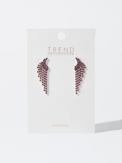 PARFOIS Pendientes Con Cristales Rosa Discount