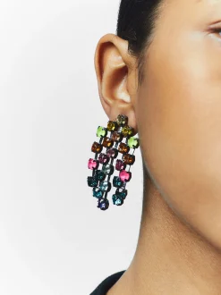 PARFOIS Pendientes Con Cristales Multicolor Multicor Best