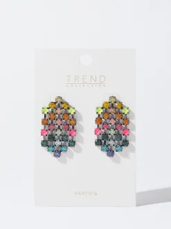 PARFOIS Pendientes Con Cristales Multicolor Multicor Best