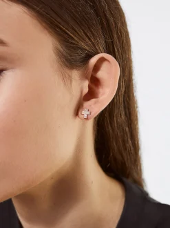 PARFOIS Pendientes Con Cruz Y Circonitas Dorado Discount