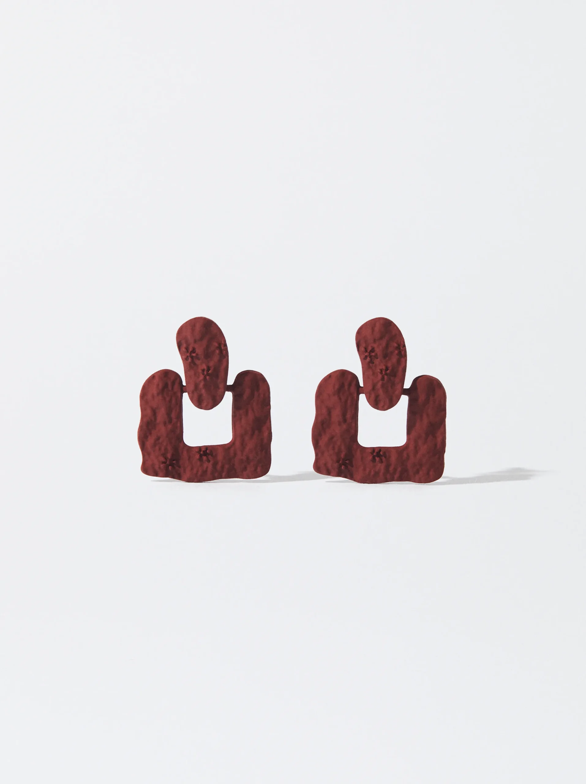 PARFOIS Pendientes Con Efecto Mate Burdeos Fashion