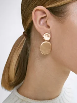 PARFOIS Pendientes Con Efecto Mate Dorado Shop