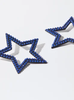 PARFOIS Pendientes Con Estrellas Azul Marino Hot