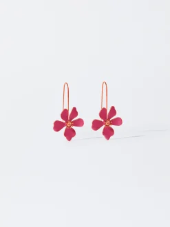 PARFOIS Pendientes Con Flor Rosa Flash Sale