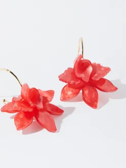PARFOIS Pendientes Con Flor Coral Best