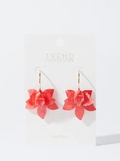 PARFOIS Pendientes Con Flor Coral Best
