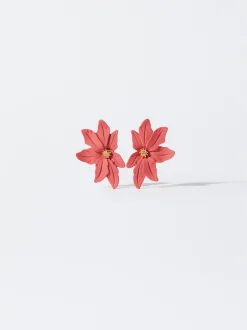 PARFOIS Pendientes Con Flor Coral Sale