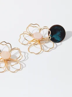 PARFOIS Pendientes Con Flor Multicor Best