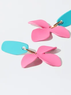 PARFOIS Pendientes Con Flor Multicor Best Sale