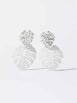 PARFOIS Pendientes Con Hoja Blanco Flash Sale