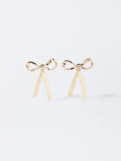 PARFOIS Pendientes Con Lazo Dorado Fashion