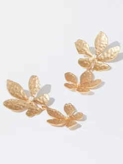 PARFOIS Pendientes Con Perla Y Flor Blanco Online
