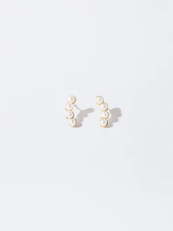 PARFOIS Pendientes Con Perlas Dorado Flash Sale