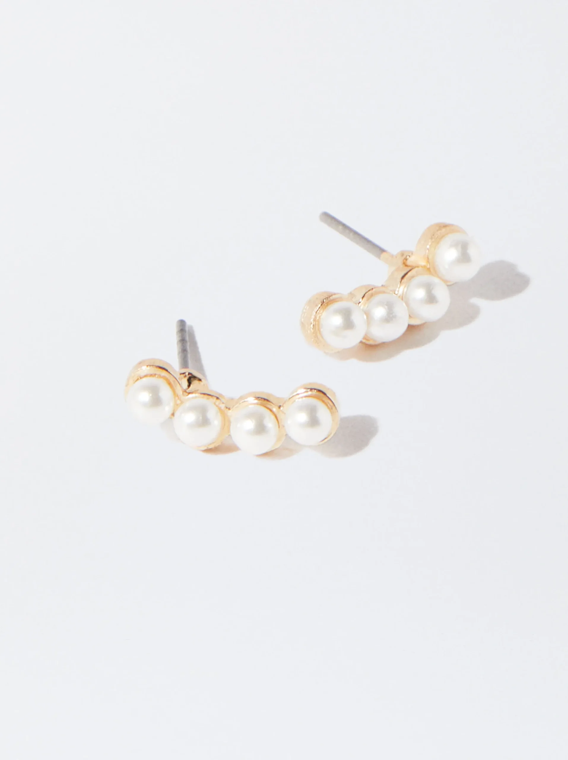 PARFOIS Pendientes Con Perlas Dorado Flash Sale
