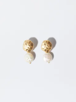 PARFOIS Pendientes Con Perlas De Agua Dulce Dorado Best Sale