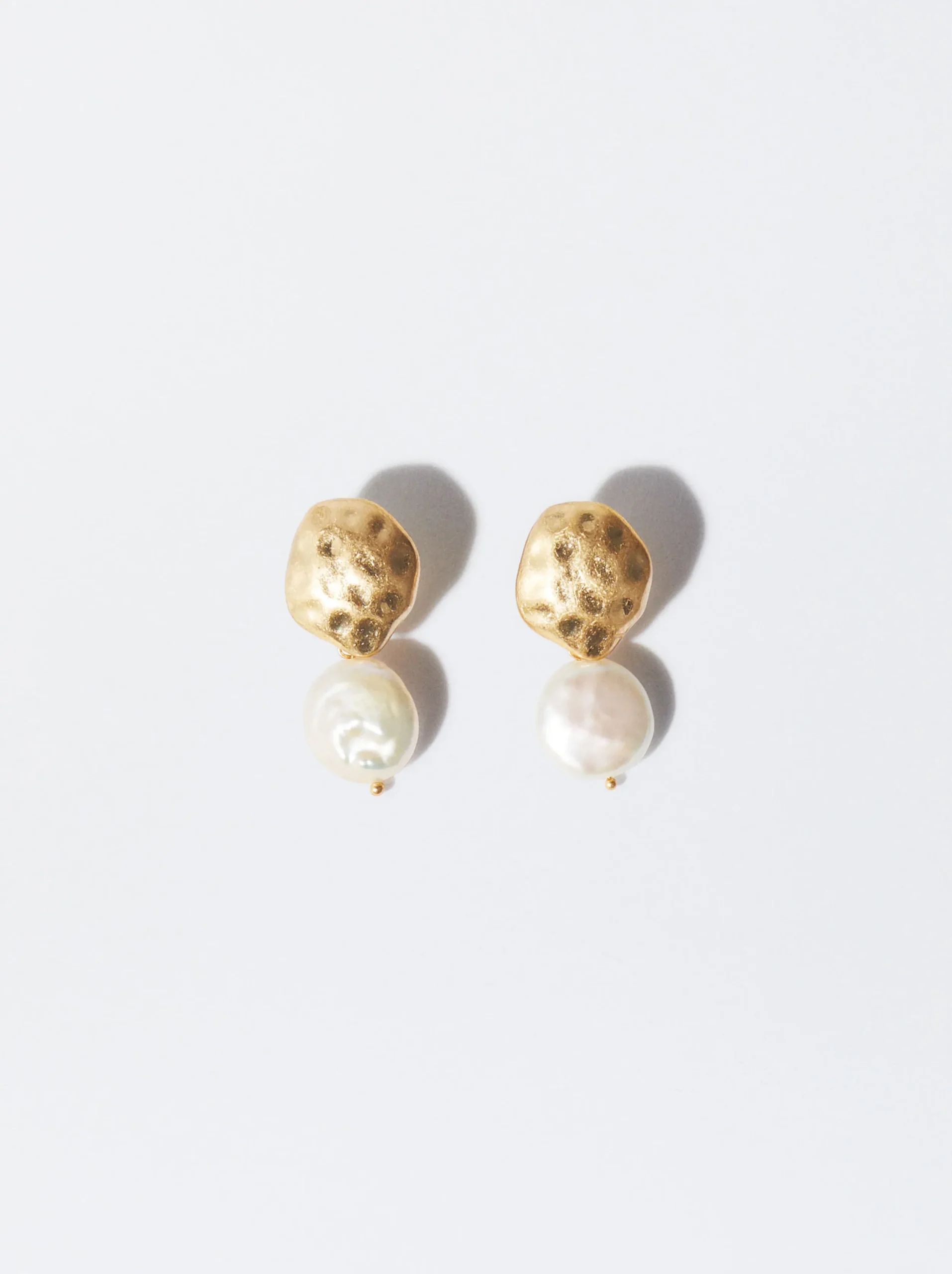 PARFOIS Pendientes Con Perlas De Agua Dulce Dorado Best Sale