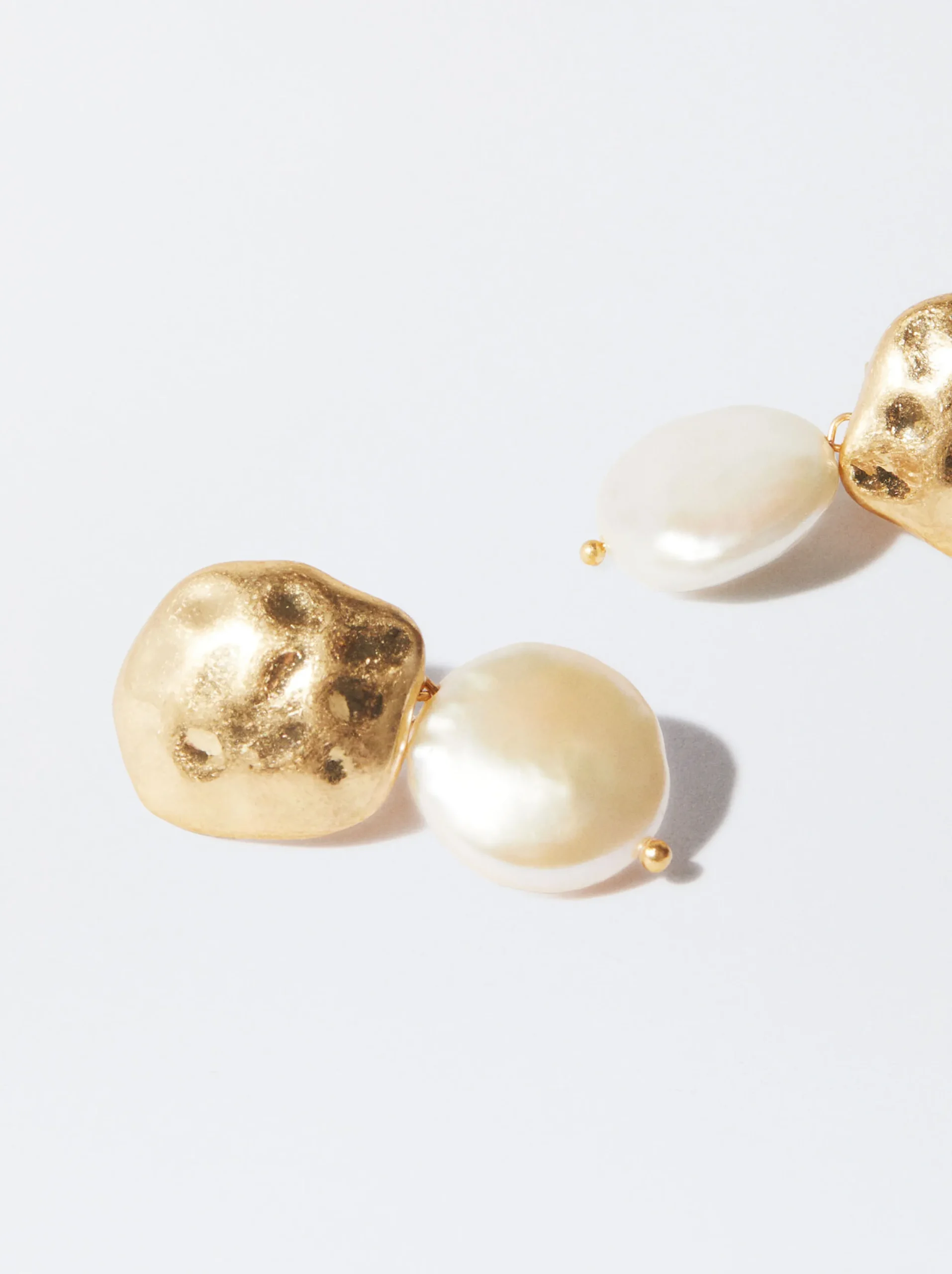 PARFOIS Pendientes Con Perlas De Agua Dulce Dorado Best Sale