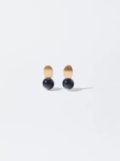 PARFOIS Pendientes Con Piedra Azul Best Sale