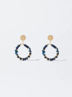 PARFOIS Pendientes Con Piedra Azul Cheap